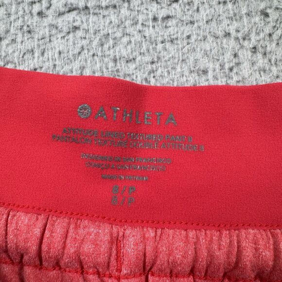 Athleta Pants Womens S Red Altitude Lined Joggers Hiking Pull On Drawstring - Picture 3 of 10